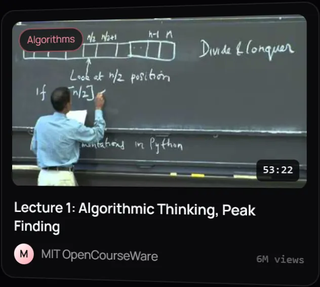 Lecture 1: Algorithmic Thinking, Peak Finding — MIT OpenCourseWare