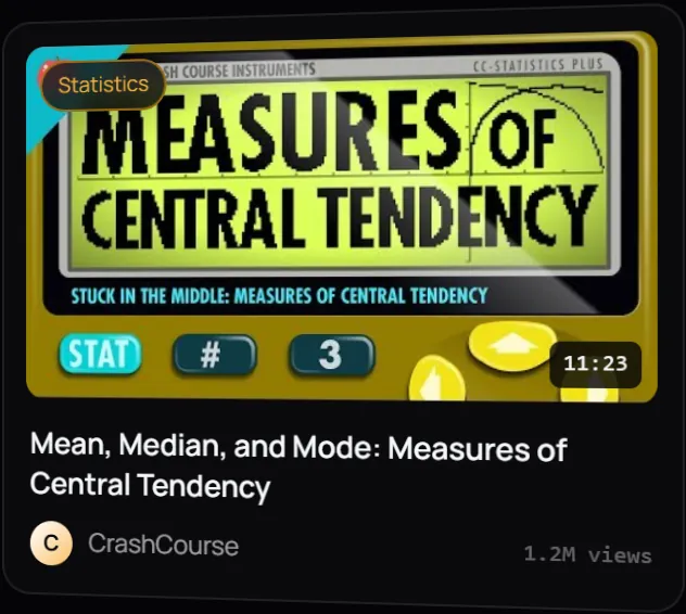 Mean, Median, and Mode — CrashCourse